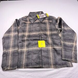 Banana Republic Shirt Jacket Gray Plaid Button Front Women's Small Shacket New